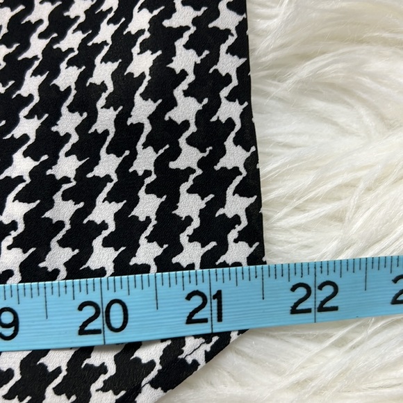 Kate Spade Houndstooth Dashing Beauty neck tie blouse black & white size Small - Picture 11 of 13
